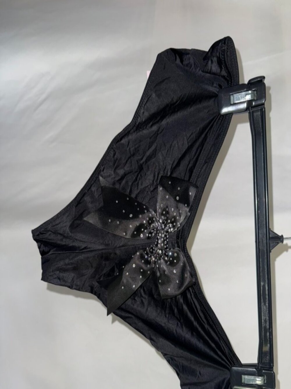 Black Rhinestone Bow Victoria's Secret Underwear XL